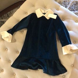 Hunter green velvet holiday dress.